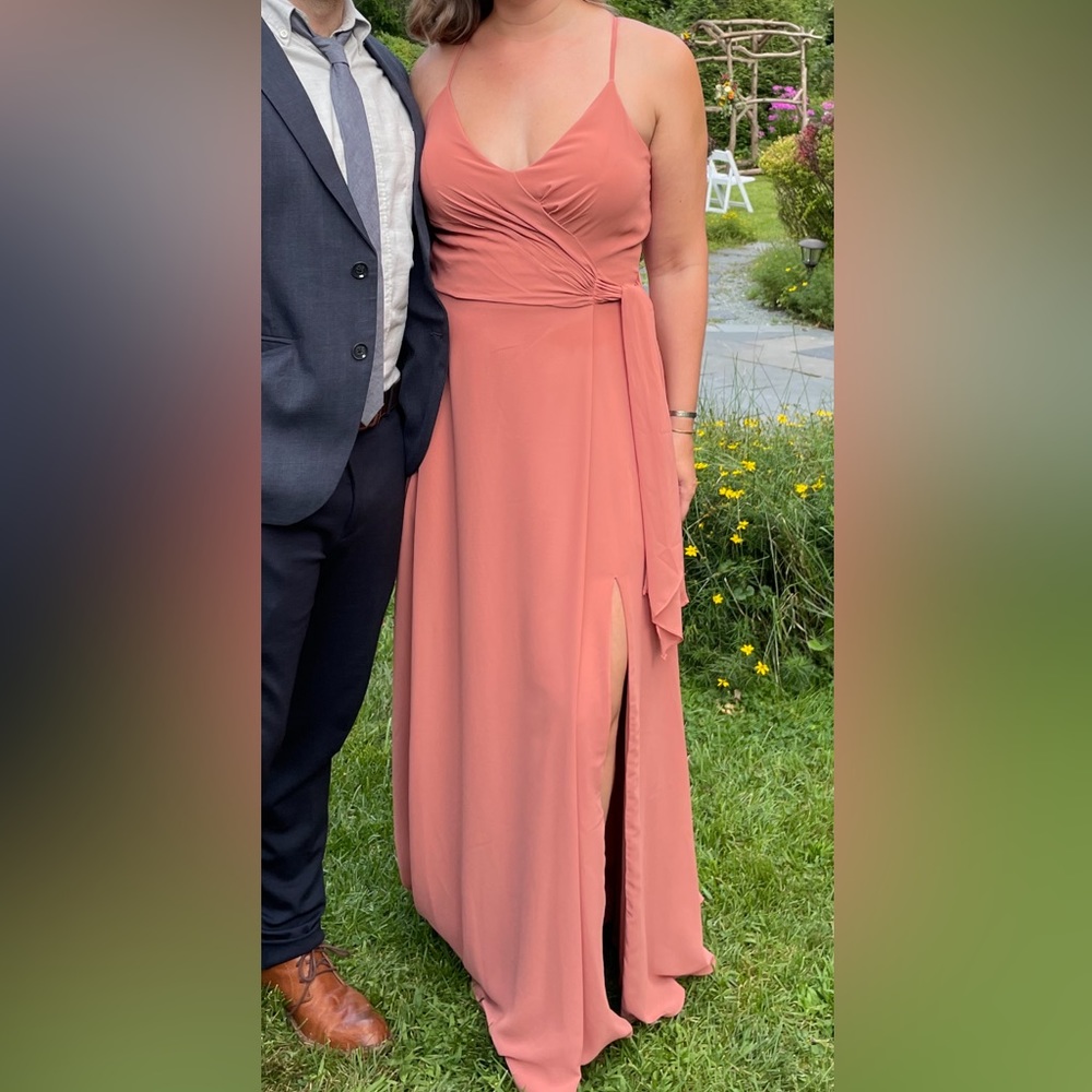 Birdy Grey size M Terracotta illusion wrap bridesmaid dress!